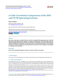 A Code Correlation Comparison of the DOS and CP/M Operating