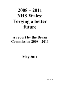 The Report of the Bevan Commission 2011