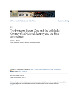 The Pentagon Papers Case and the Wikileaks Controversy: National