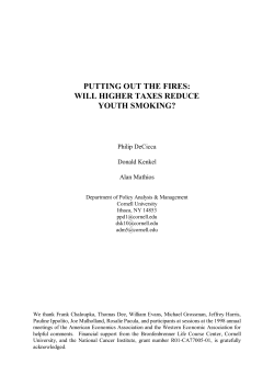 PUTTING OUT THE FIRES: WILL HIGHER TAXES REDUCE YOUTH