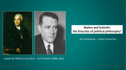 Maitre and Schmitt: the Draculas of political philosophy?