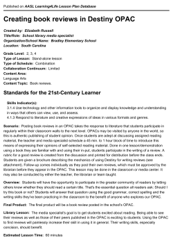 Creating book reviews in Destiny OPAC