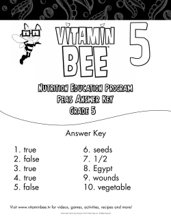 Peas Answer Key Nutrition Education Program Grade 5