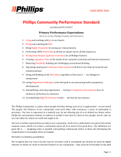 Phillips Community Performance Standard