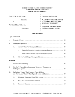 Summary Judgment Brief - Animal Legal Defense Fund