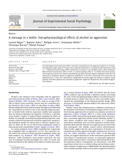 A message in a bottle: Extrapharmacological effects of alcohol on
