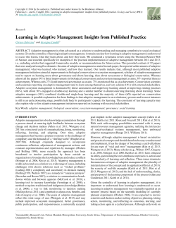Learning in Adaptive Management: Insights