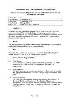 Safe use and storage of liquid nitrogen and solid carbon dioxide (dry