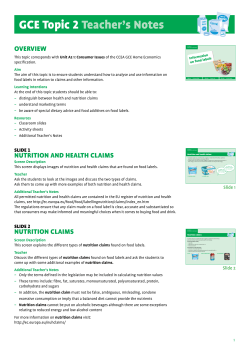 GCE topic 2 Teacher`s notes