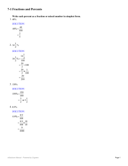 7-1 Fractions and Percents