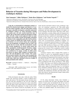 Behavior of Vacuoles during Microspore and Pollen Development in