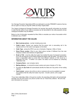 Miss Utility Questionaire Page 1