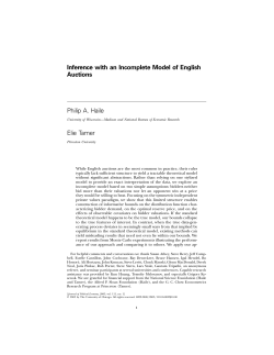Inference with an Incomplete Model of English Auctions Philip A