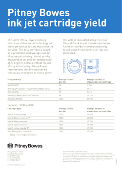 Pitney Bowes ink jet cartridge yield
