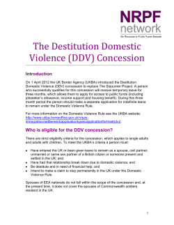 The Destitution Domestic Violence (DDV) Concession