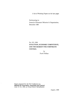 A list of Working Papers on the last pages Forthcoming in: Journal of
