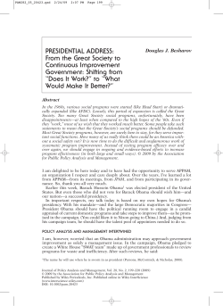 Presidential address: From the Great Society to continuous