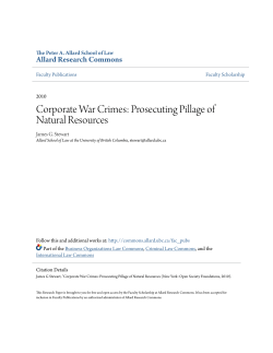 Corporate War Crimes: Prosecuting Pillage of Natural Resources