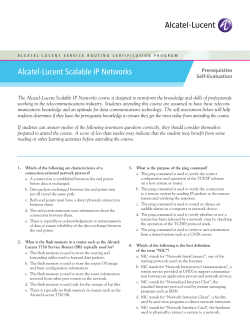 Alcatel-Lucent Scalable IP Networks
