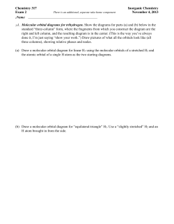 1Name 201. Molecular orbital diagrams for trihydrogen