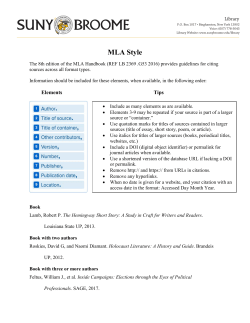 MLA 8 Style Guide
