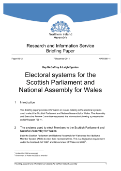 Electoral systems for the Scottish Parliament and National Assembly