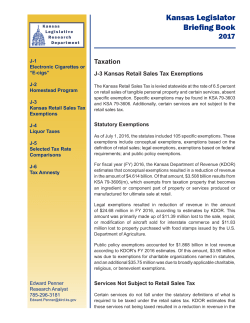 Kansas Retail Sales Tax Exemptions