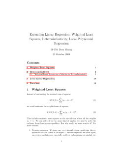 Extending Linear Regression: Weighted Least Squares