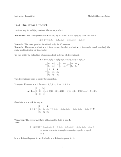 12.4 The Cross Product