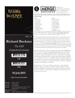 Richard Buckner - Secretly Distribution