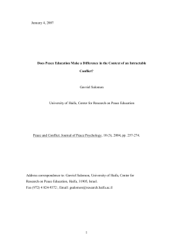 Does Peace Education Make a Difference