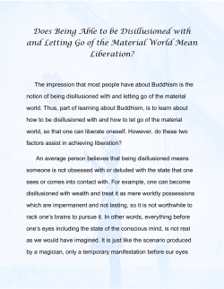 Does Being Able to be Disillusioned with and Letting Go of the