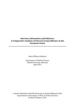 Interests, Information and Influence - DigiTool Menu