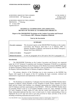 and SCIENTIFIC GROUP OF THE LONDON PROTOCOL