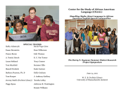 Center for the Study of African American Language (CSAAL)