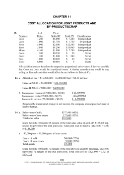 chapter 11 cost allocation for joint products and by-product