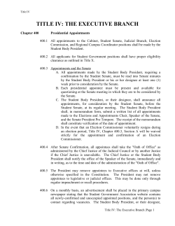 title iv: the executive branch - UCF Student Government Association