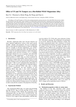 Effect of T5 and T6 Tempers on a Hot