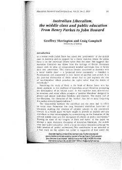 Australian Liberalism, the middle class and public education From