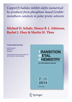 Copper(I) halides inhibit olefin isomerized by