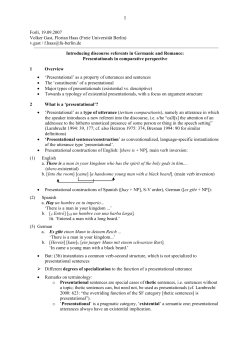 presentationals in comparative perspective