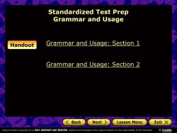 Standardized Test Prep Grammar and Usage