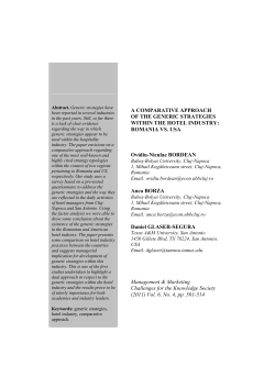 A COMPARATIVE APPROACH OF THE GENERIC
