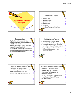Application Software Packages Application Software Packages