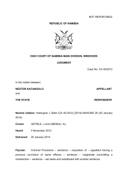 NOT REPORTABLE REPUBLIC OF NAMIBIA HIGH