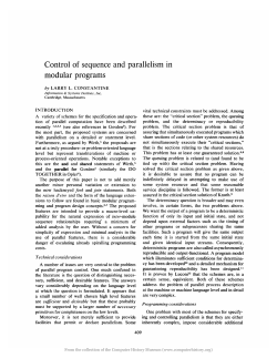 Control of sequence and parallelism in modular programs