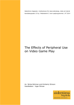 The Effects of Peripheral Use on Video Game Play