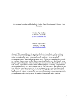 1 Government Spending and Pocketbook Voting