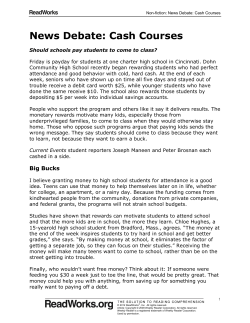 News Debate Cash Courses