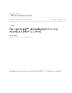 Are Aquinas and Whitehead Metaphorical and Analogical All the
